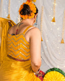 Haldi Kumkum raga tissue saree