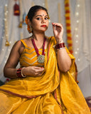 Haldi Kumkum raga tissue saree