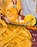Haldi Kumkum raga tissue saree