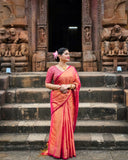 Surya Kiran with pink border Raga Tissue Saree
