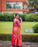 Surya Kiran with pink border Raga Tissue Saree