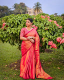 Surya Kiran with pink border Raga Tissue Saree