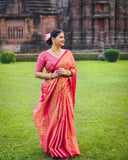 Surya Kiran with pink border Raga Tissue Saree