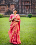 Surya Kiran with pink border Raga Tissue Saree