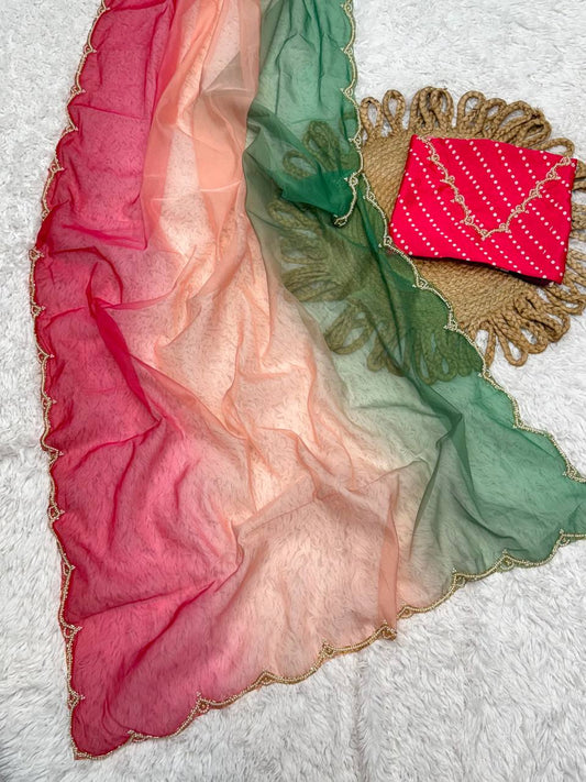 Shaded Soft Organza Saree