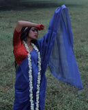 Royal Blue Raga Tissue Saree
