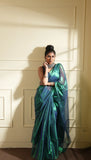 Dark Green Raga Tissue Saree