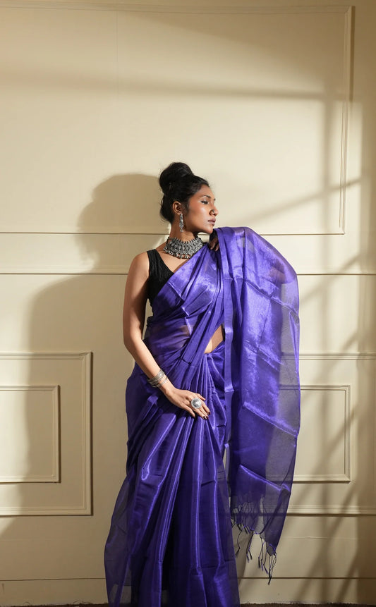 Purple Raga Tissue Saree