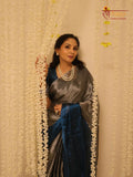 Blue with Silver Sparkle Glow Raga Tissue saree