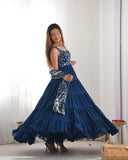Navy Blue Elegance – A Mesmerizing Pure Soft Fox Georgette Anarkali Set