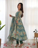 Vibrant Lightweight Anarkali Dress: Pure Soft Organza Silk, Fully Flared Kali Pattern with Dupatta and Pants ā Perfect for Summer Festivities!