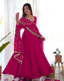 Colorful Georgette Anarkali Gown Set with Dupatta & Pants ā Perfect for Festivities