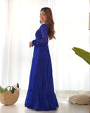 Pure Soft Fox Georgette Laheriya Print Fabric Fully Flair Anarkali, Fully Stitched Gown Ready to Wear.