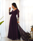 Colorful Georgette Anarkali Gown Set with Dupatta & Pants ā Perfect for Festivities