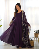 Colorful Georgette Anarkali Gown Set with Dupatta & Pants ā Perfect for Festivities