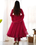 High-End Laheriya Print Anarkali Set with Dupatta & Pants ā Perfect for Summer Weddings