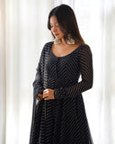 High-End Laheriya Print Anarkali Set with Dupatta & Pants ā Perfect for Summer Weddings