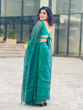 Dark Green Raga Tissue Saree