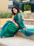 Dark Green Raga Tissue Saree