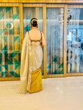 Rose Gold & golden Raga Tissue Saree
