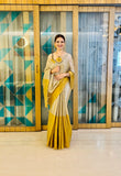 Rose Gold & golden Raga Tissue Saree