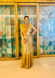 Rose Gold & golden Raga Tissue Saree