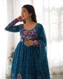 Colorful Lightweight Organza Silk Anarkali Set with Dupatta & Pants ā Perfect for Festivities!