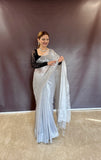 White Raga Tissue Saree
