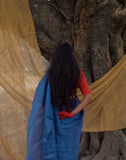 Royal Blue Raga Tissue Saree