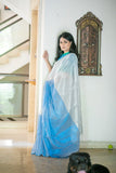 Off White with Golden Dual Tone Raga Tissue Saree