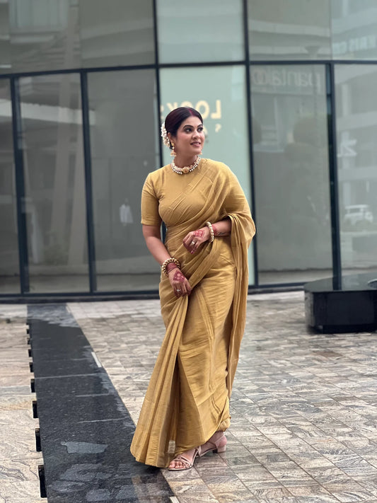 Sunheri Raga Tissue Saree