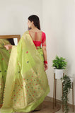 PURE ORGENZA WITH MINNA WORK BANARASI SAREE