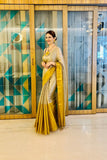 Rose Gold & golden Raga Tissue Saree