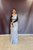 White Raga Tissue Saree