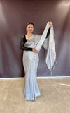 White Raga Tissue Saree
