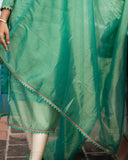 Elegant Soft Tissue Silk Kurti with Shining Dupatta